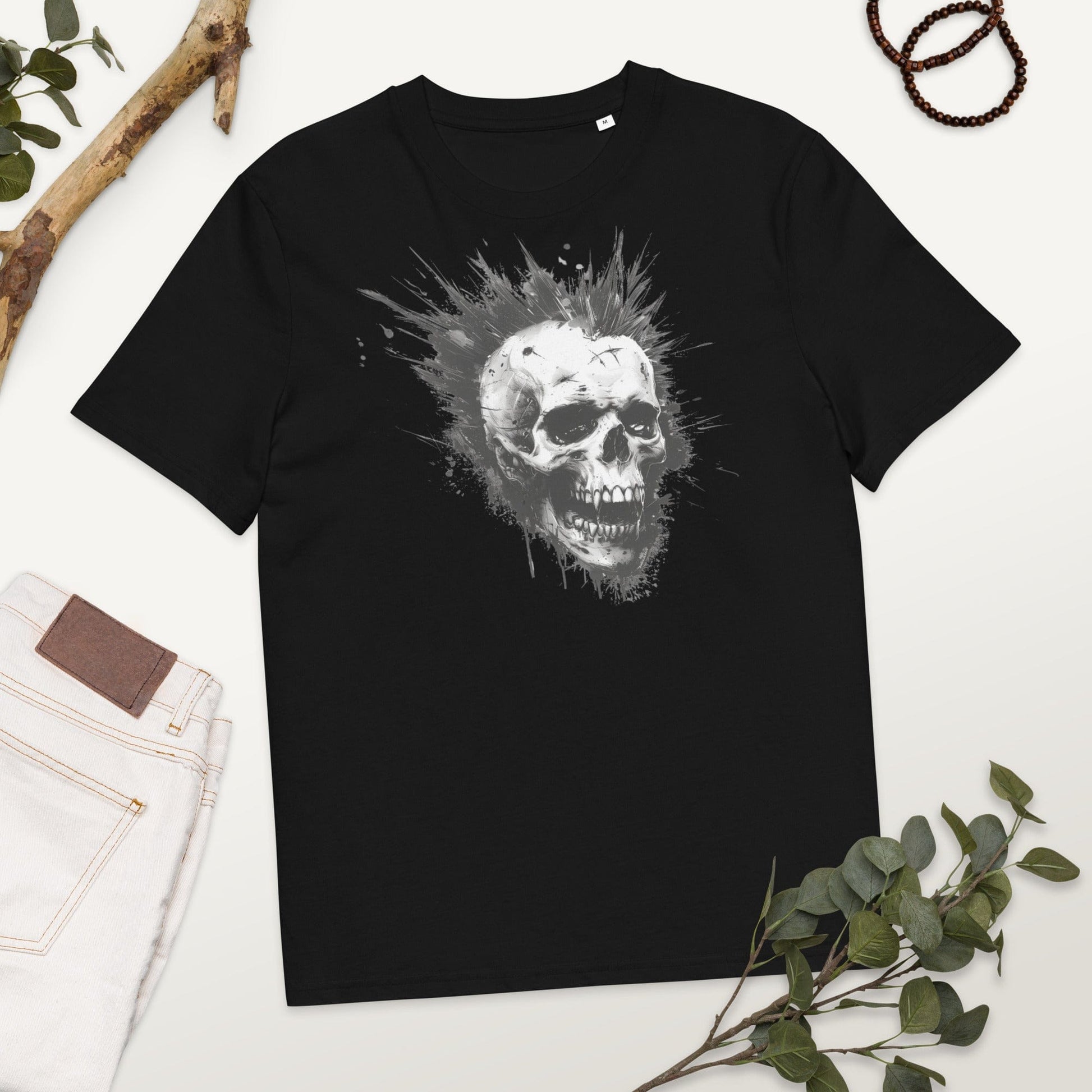 Padres Mágicos Negro / S Camiseta Punk Calavera de Algodón Orgánico - Sostenible y Cómoda