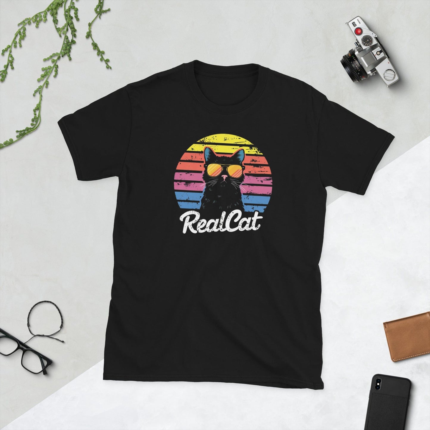 Padres Mágicos Negro / S Camiseta Real Cat - Diseño Cool y Moderno