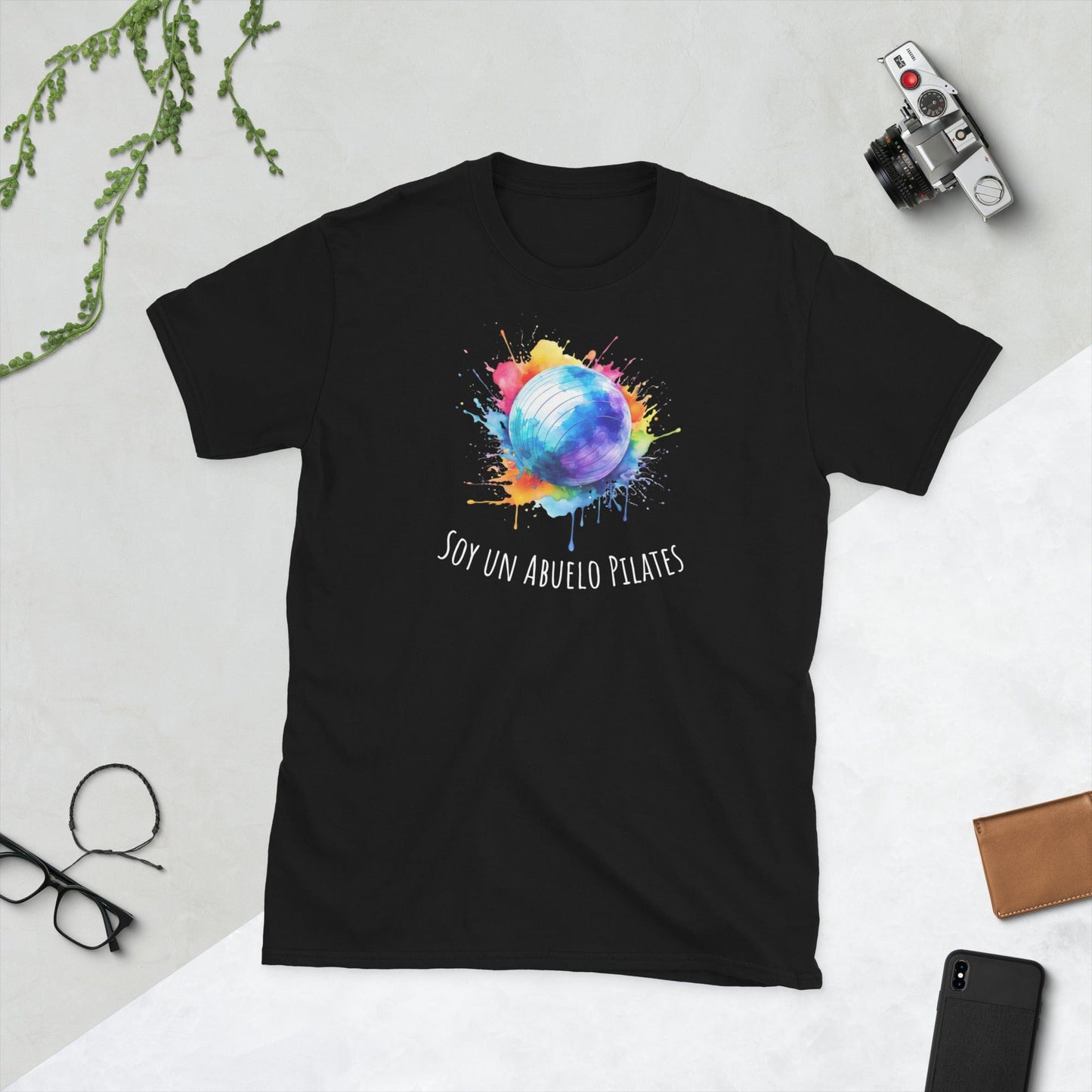 Padres Mágicos Negro / S Camiseta "Soy un Abuelo Pilates" - Para Abuelos Activos y Saludables