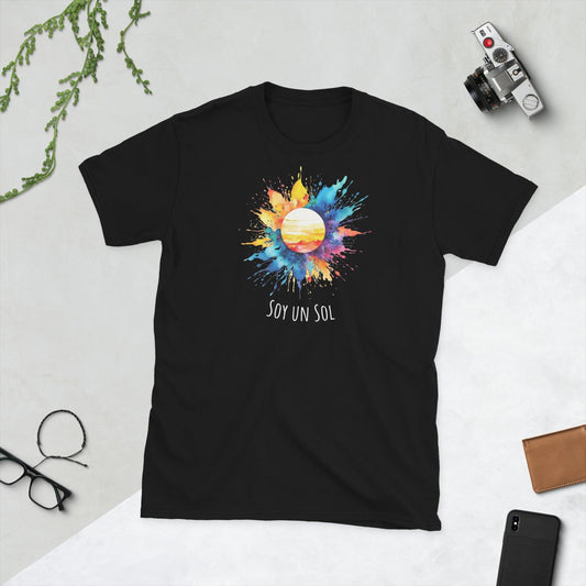 Padres Mágicos Negro / S Camiseta "Soy un Sol" - Para Padres, Madres, Abuelos y Abuelas Radiantes