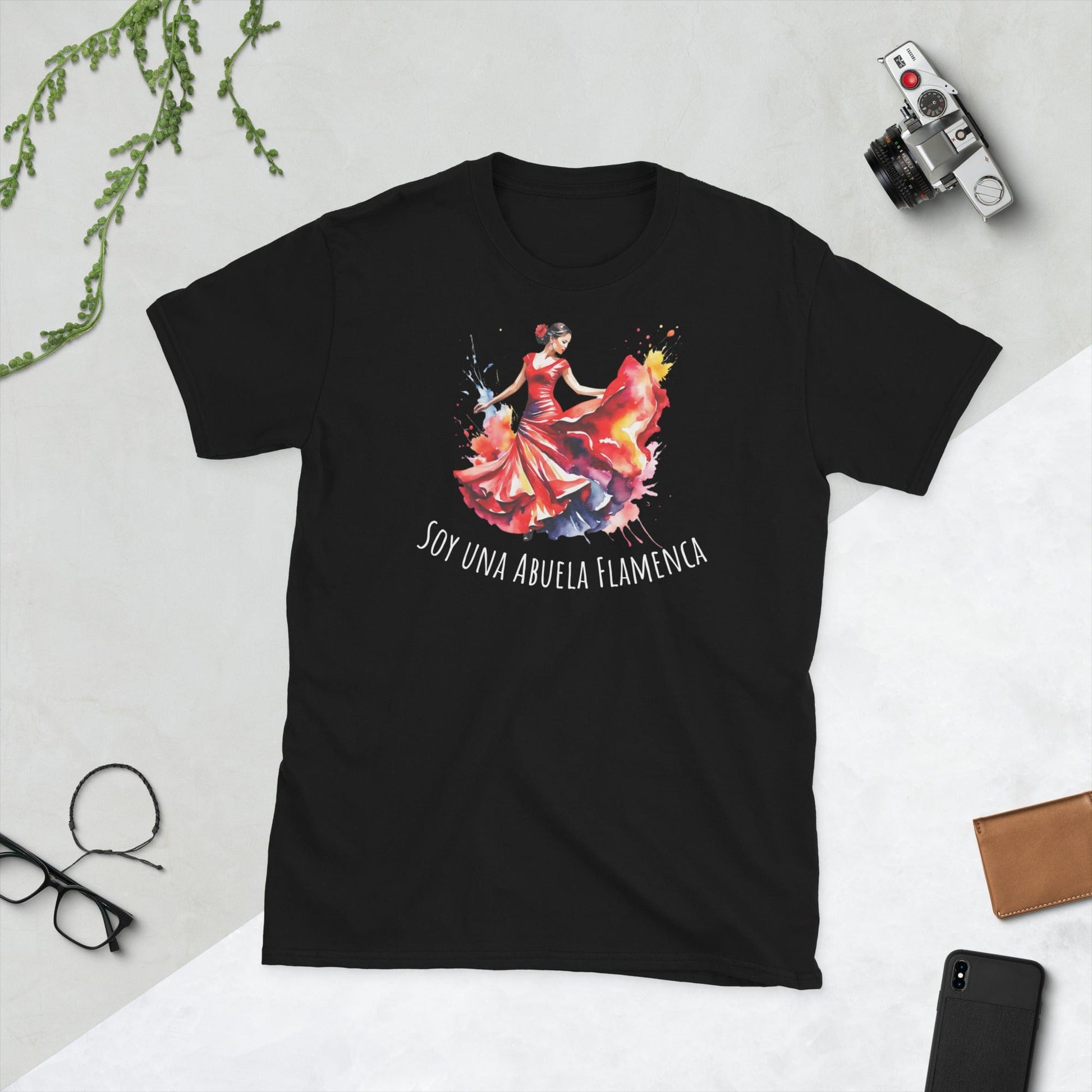 Padres Mágicos Negro / S Camiseta "Soy una Abuela Flamenca" - Para Abuelas con Pasión por el Baile