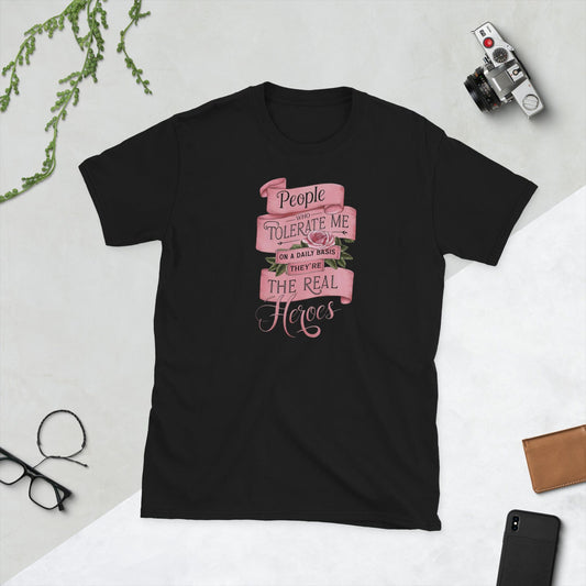 Padres Mágicos Negro / S Camiseta The Real Heroes - Diseño Humorístico y Encantador