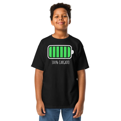 Padres Mágicos Negro / XS Camiseta Padre/Madre e Hijo/a "Batería Cargada"