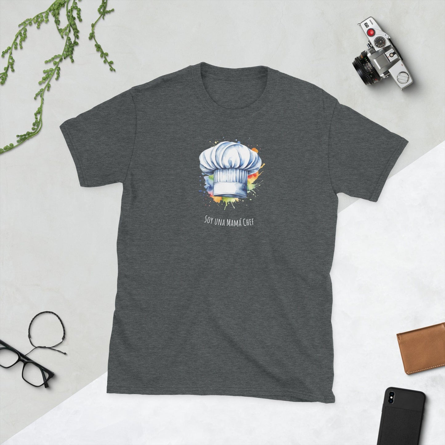 Padres Mágicos Oscuro jaspeado / S Camiseta "Mamá Chef" - Para Amantes de la Cocina