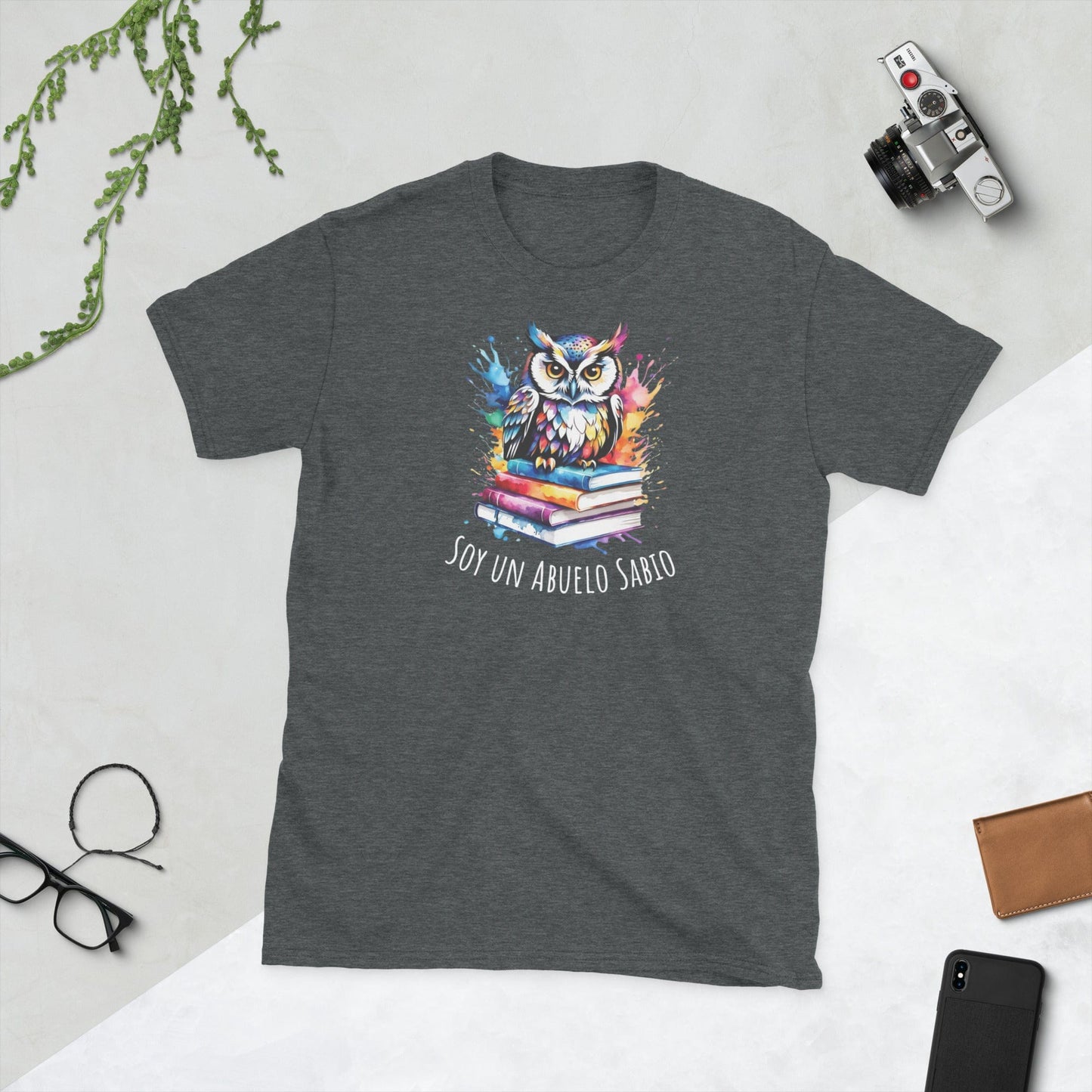 Padres Mágicos Oscuro jaspeado / S Camiseta "Soy un Abuelo Sabio" - Para los Abuelos Más Sabios