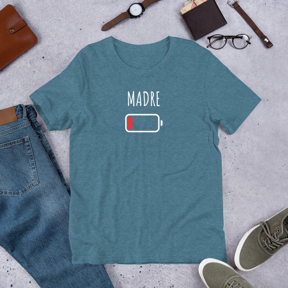 Padres Mágicos Verde azulado jaspeado / S Camiseta Madre Batería Baja - Regalo Divertido para Madres