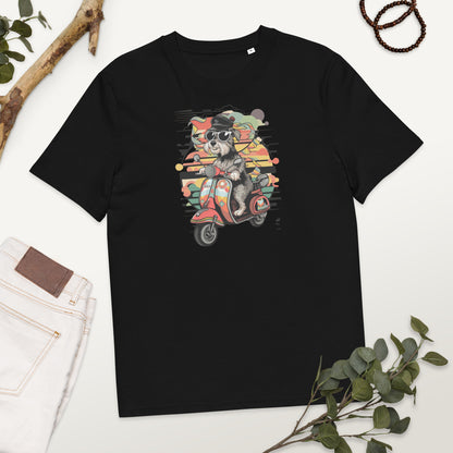 Camiseta Perro Hipster en Moto - Algodón Orgánico