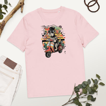 Camiseta Perro Hipster en Moto - Algodón Orgánico