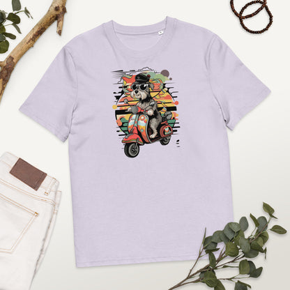 Camiseta Perro Hipster en Moto - Algodón Orgánico